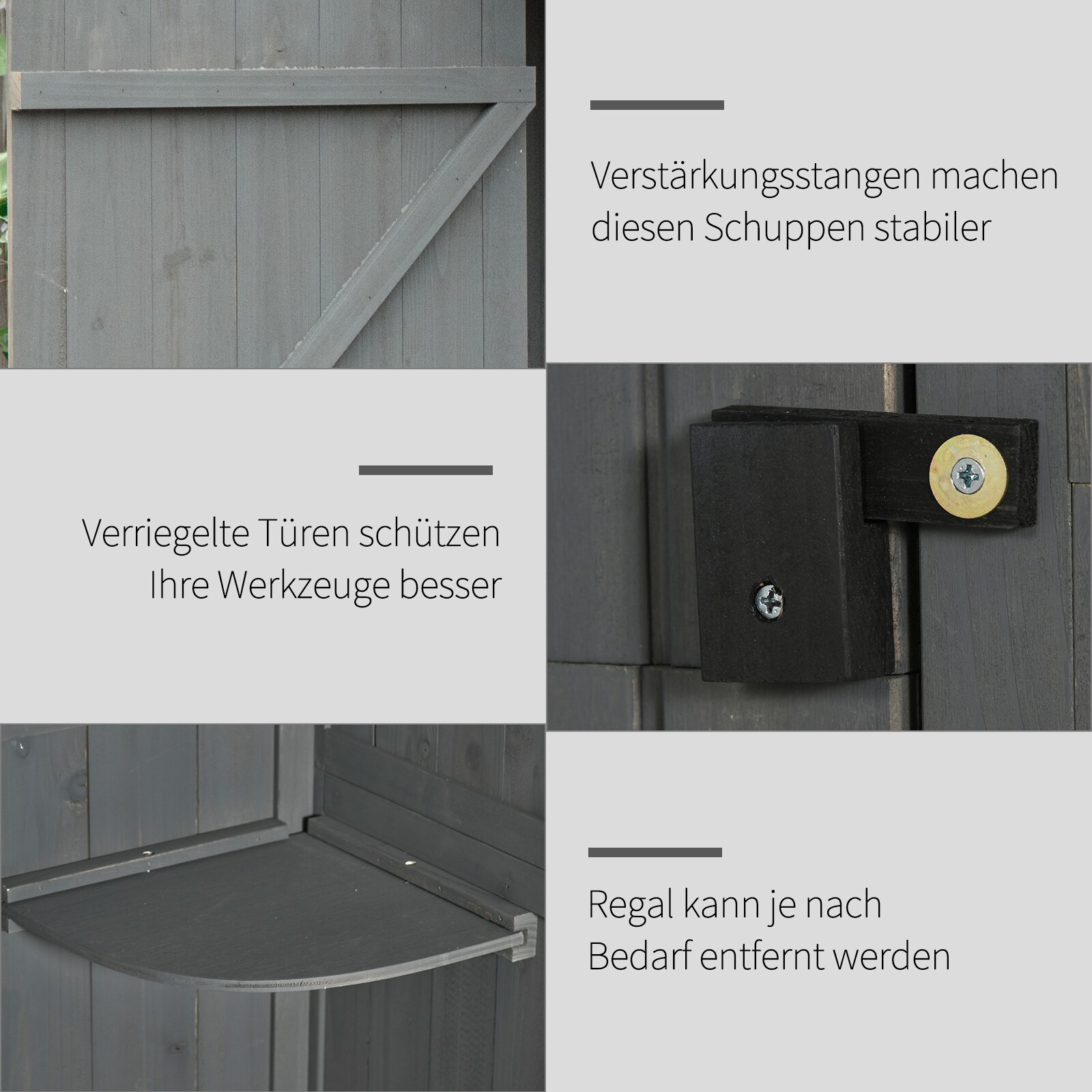 Outsunny Gerätehaus mit Regalböden bunt