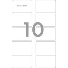 Étiquette porte-nom, 80 x 50 mm, blanc