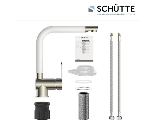 SCHÜTTE RIO keukenkraan, roestvrij staal, wit mat, 79864