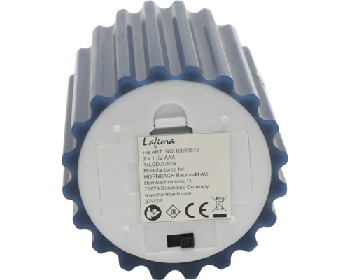 LED waxkaars Lafiora H 12,5 cm blauw incl. 3D vlam
