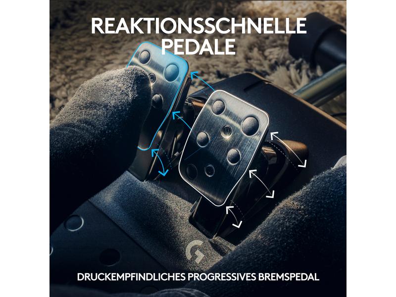 Logitech Lenkrad G923 TRUEFORCE für PS5 / PS4 / PC Hochleistungs-Lenkrad- und Pedal-Set für Rennsimulationen