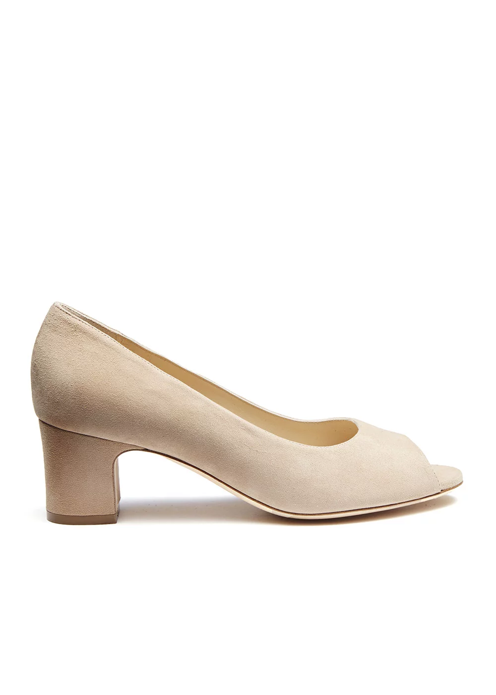 ESCARPIN BOUT OUVERT VELOURS BEIGE