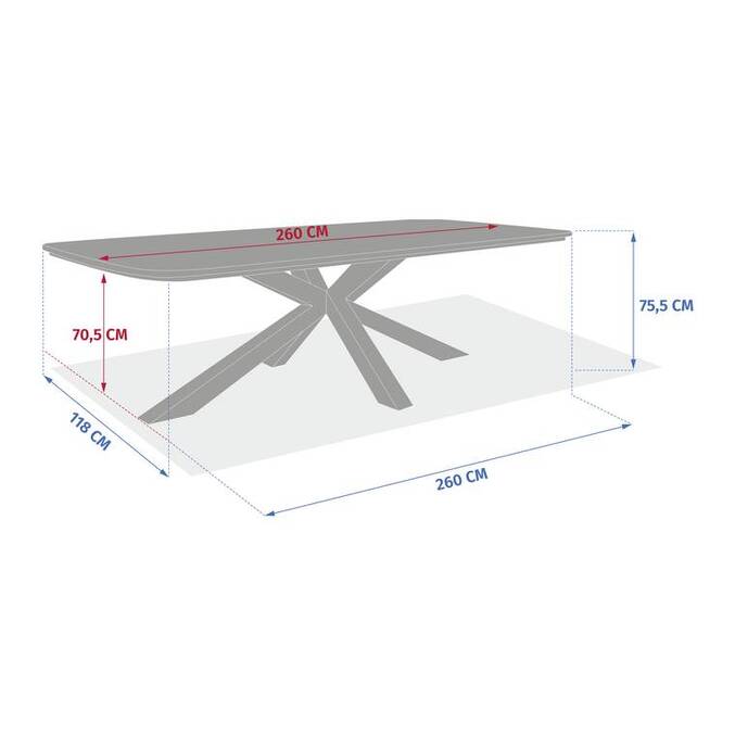 Table de jardin rectangulaire ORACLION Noix / Graphite