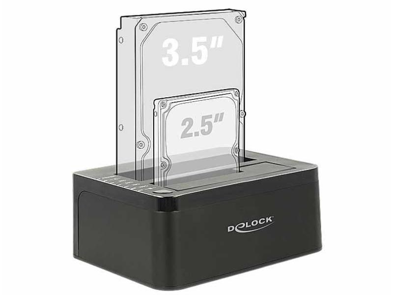 Delock Docking- und Klonstation Dual SATA Dockingstation für zwei 2,5