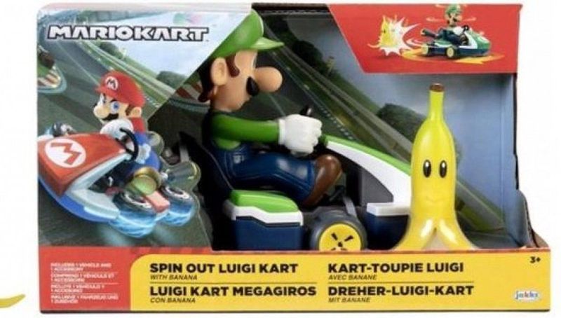 Jakks Pacific - Spin Out Luigi Kart - Figuur - 6.5 cm