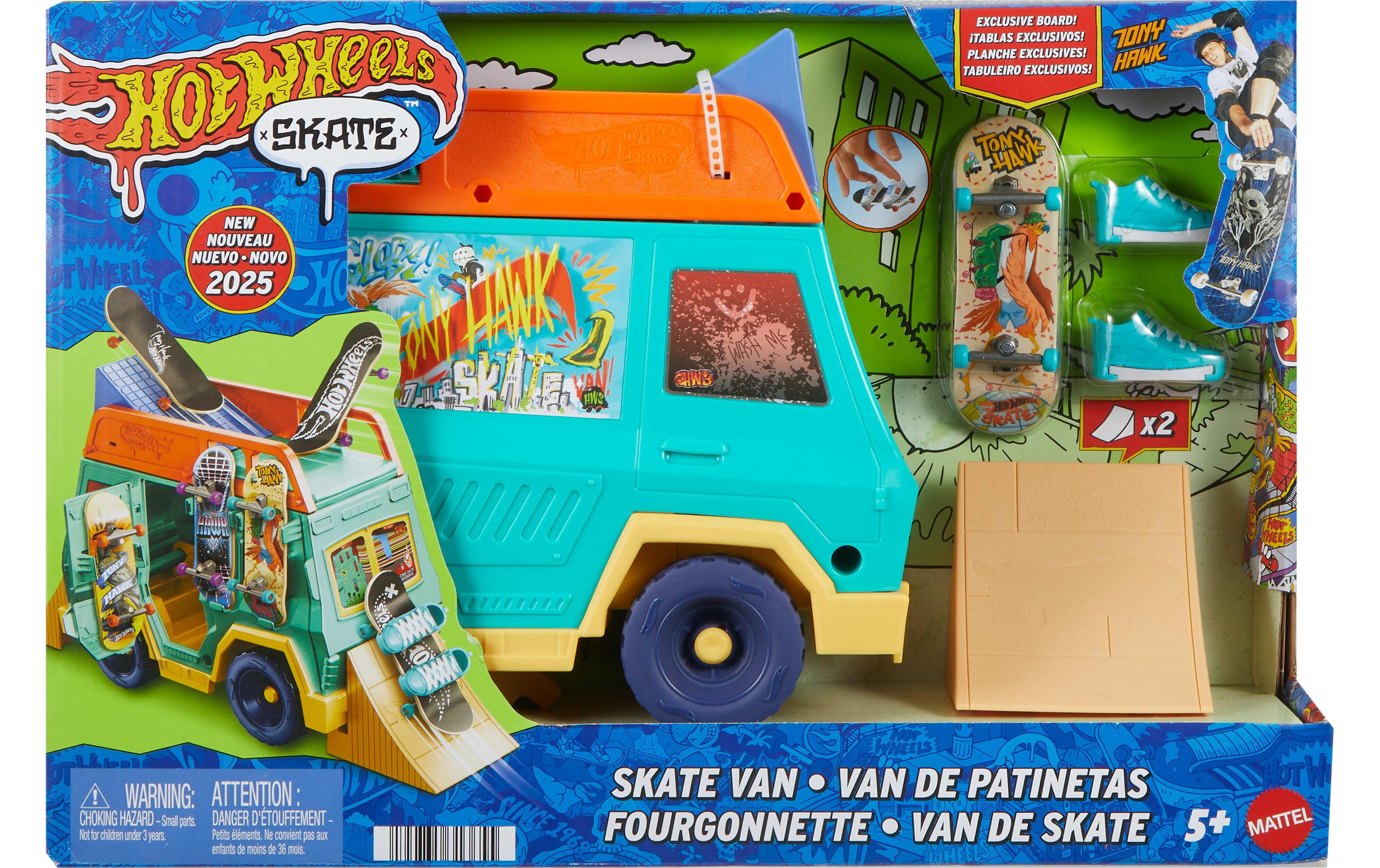 Skate SkatervanSpielset mit Fingerboard und abnehmbaren Skateschuhen