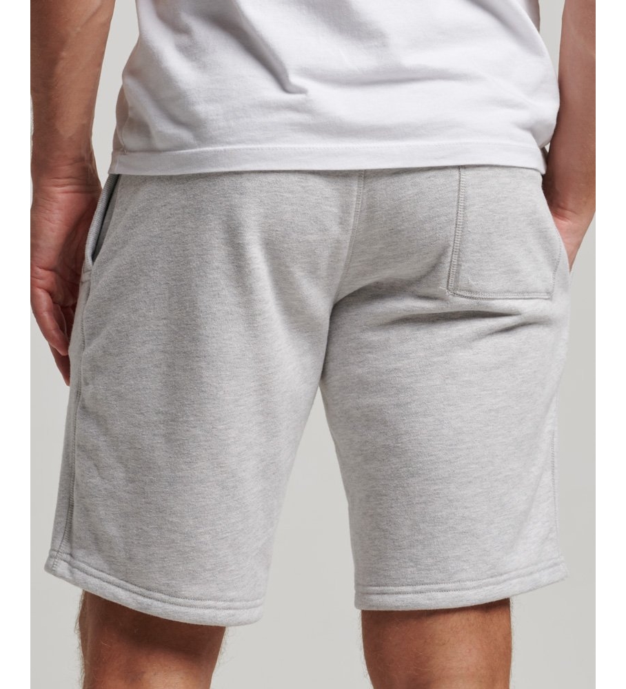 Shorts de malha cinza com logo bordado vintage da Superdry