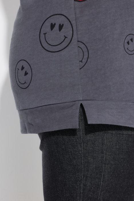 Sweatshirt, oversized, Farbverlauf Smiley, Langarm