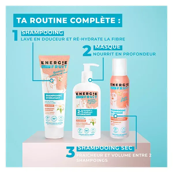 Énergie Fruit Cheveux Shampoing Sec Fraicheur & Volume Monoï 150ml