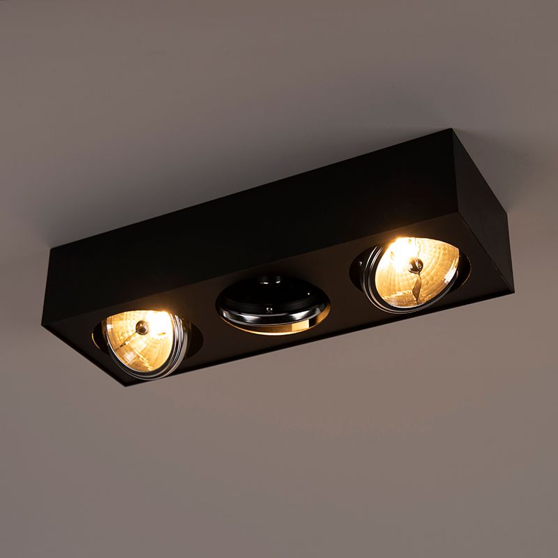 Design spot zwart vierkant 3-lichts - Kaya