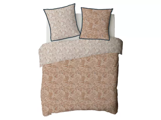 Parure de lit 2 personnes en coton 57 fils imprimé camel 260x240cm