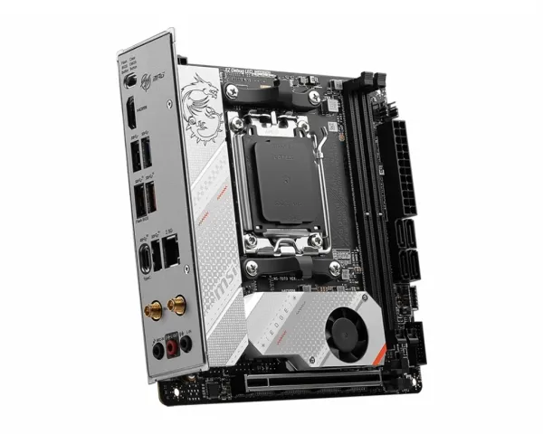 MSI MPG B650I EDGE WIFI - Bundkort - mini ITX - Socket AM5 - AMD B650 Chipset - USB 3.2 Gen 2, USB-C 3.2 Gen2, USB 3.2 Gen 1, USB-C 3.2 Gen 2x2 - 2.5 Gigabit LAN, Wi-Fi 6, Bluetooth - onboard grafik (CPU påkrævet) - HD Audio (8-kanaler)