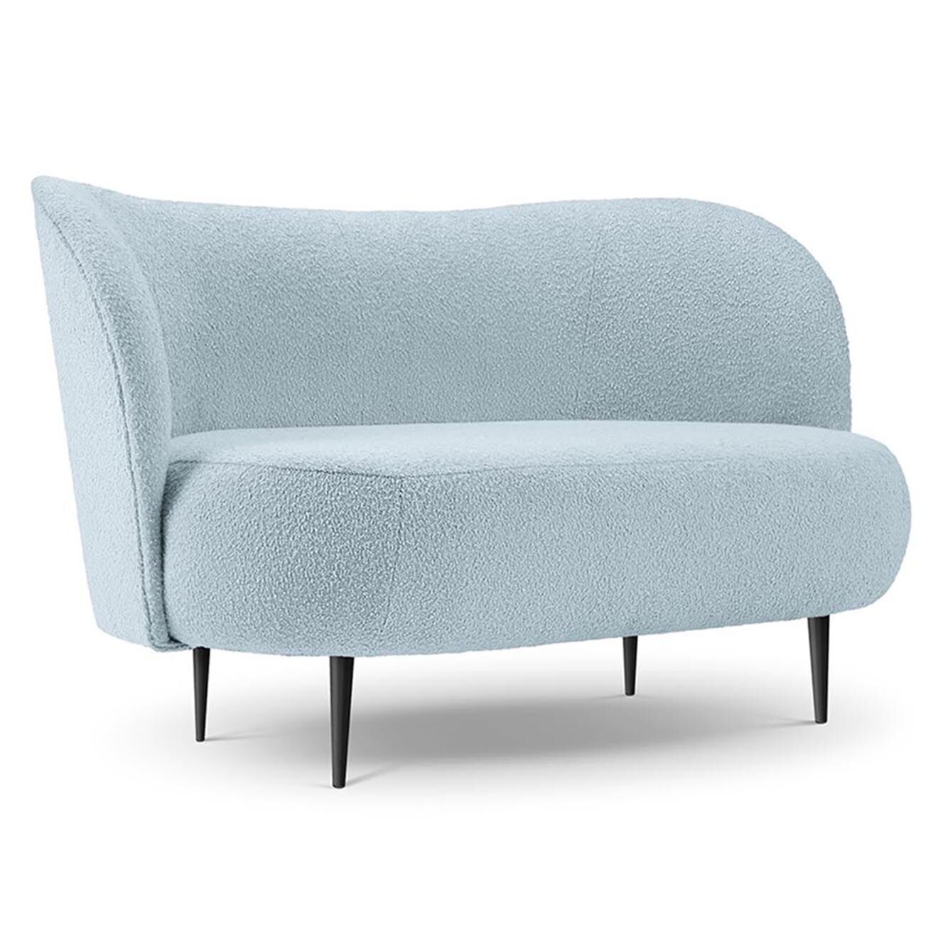 Mazzini Sofas Canapé Clove 2 places Velours bouclé bleu clair - 130x77x80 cm