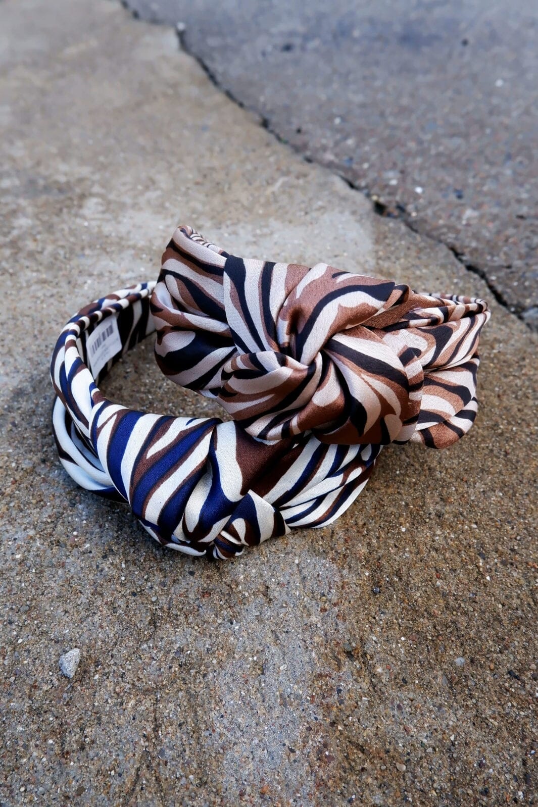 Black Colour Bcnessa Striped Headband camel black