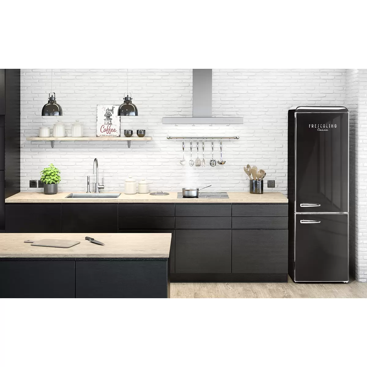 Kühlschrank Frescolino Classic schwarz,silber