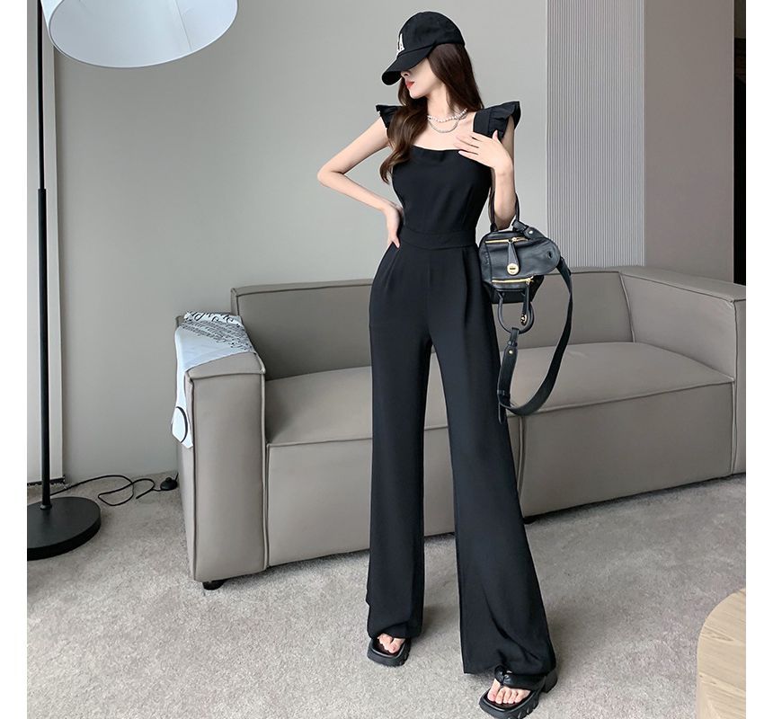 Aurora - Jumpsuit met wijde pijpen en ruches