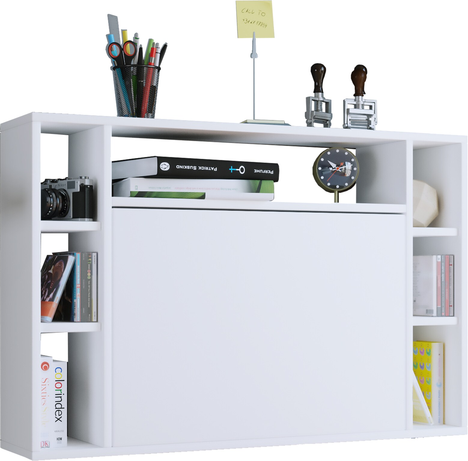 VCM Holz Hänge Klapp Schreibtisch Wandschreibtisch Computertisch Schublade Wandila
