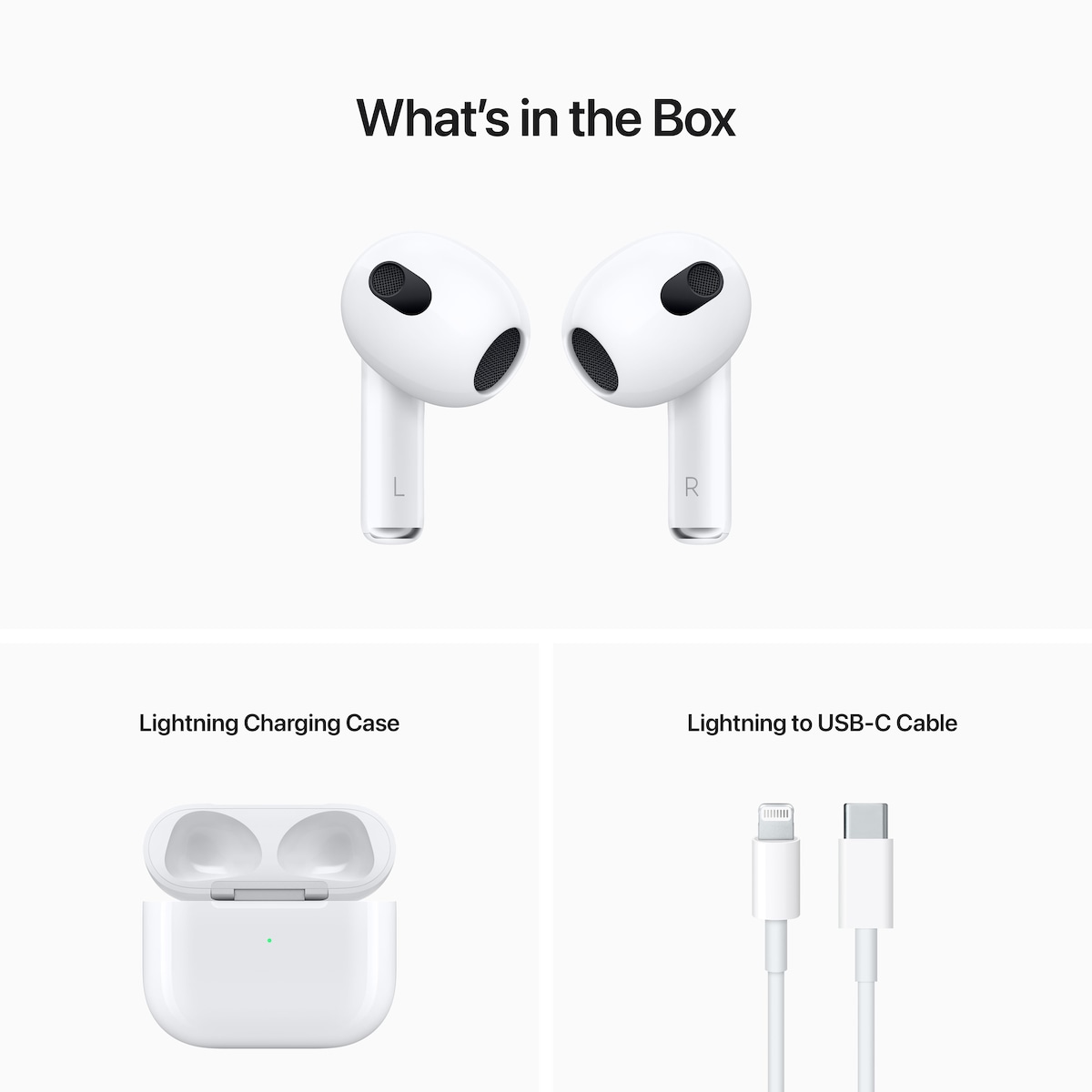 Apple AirPods 3. gen. (2022) trådløse hodetelefoner med Lightning-ladeetui