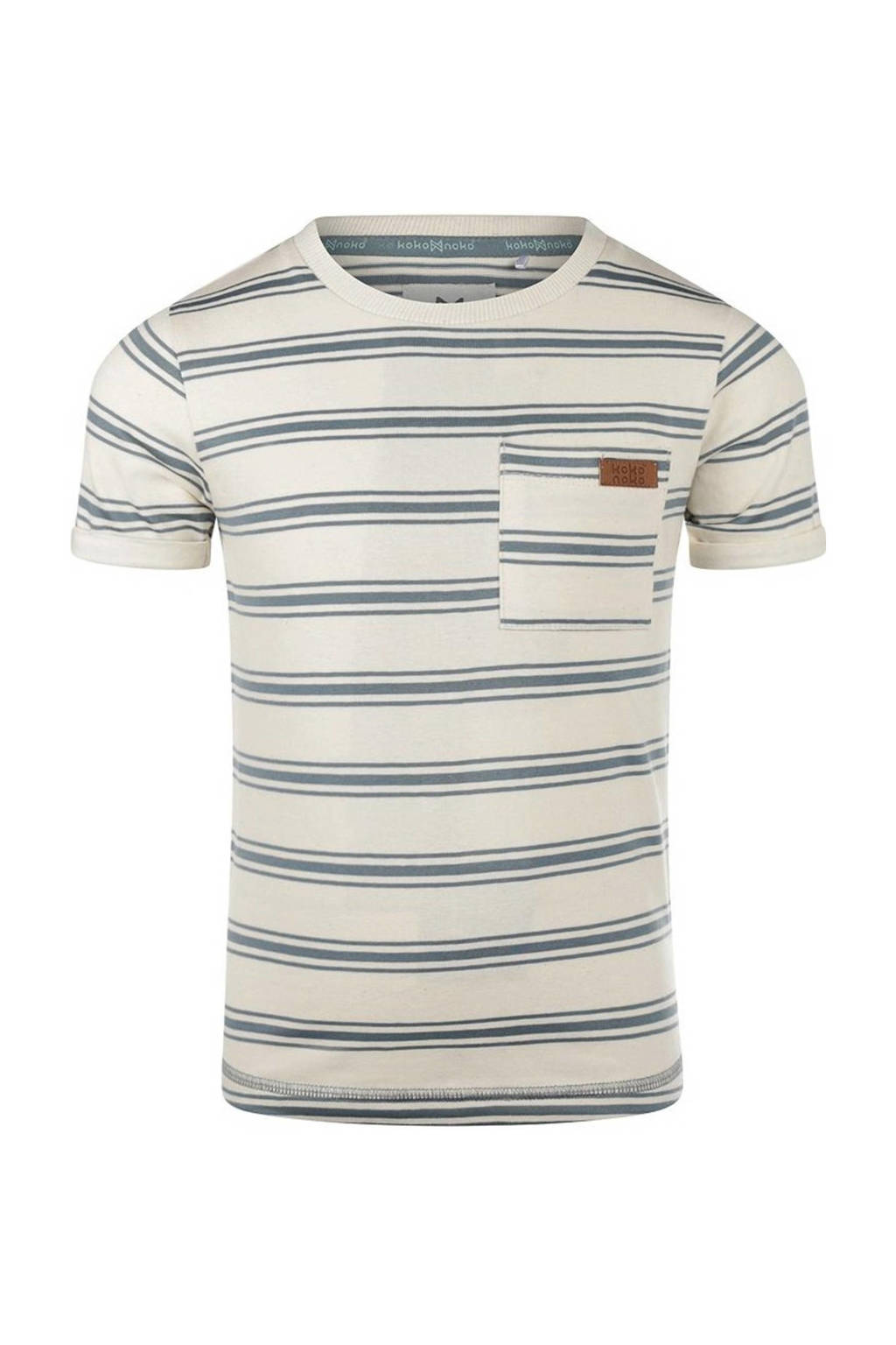 Koko Noko gestreept T-shirt wit/donkerblauw