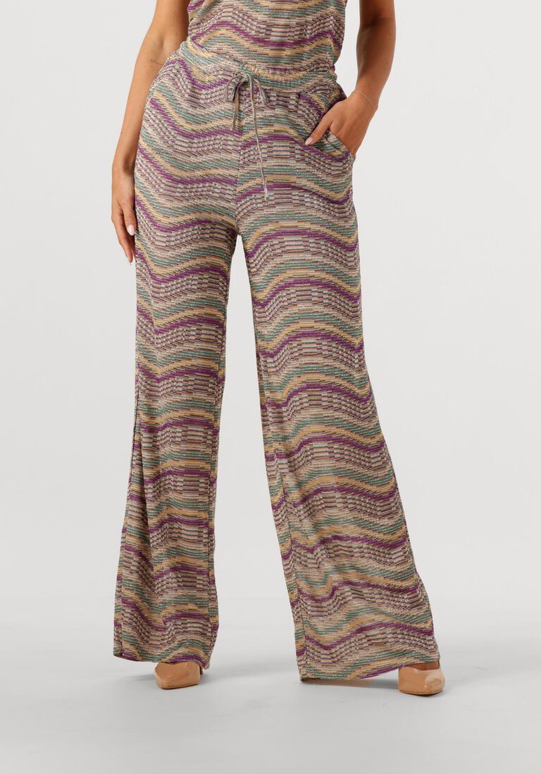 multi summum wijde broek wide leg pant multicolour sparkly wave