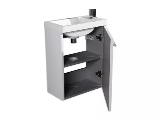 Lave main vasque 40 cm blanc laqué Aquapixo