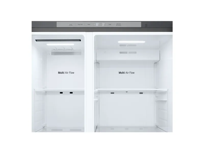 LG GSLC41PYPE - Køleskab/fryser - side-by-side med vanddispenser, isdispenser - bredde: 91.3 cm - dybde: 73.5 cm - højde: 179 cm - 641 liter - Klasse E - prime-sølv