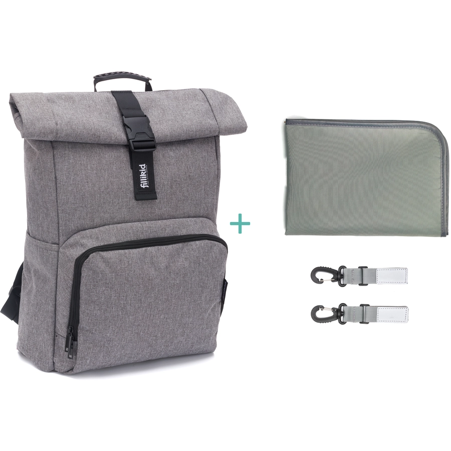 fillikid Wickelrucksack Tokio grau melange
