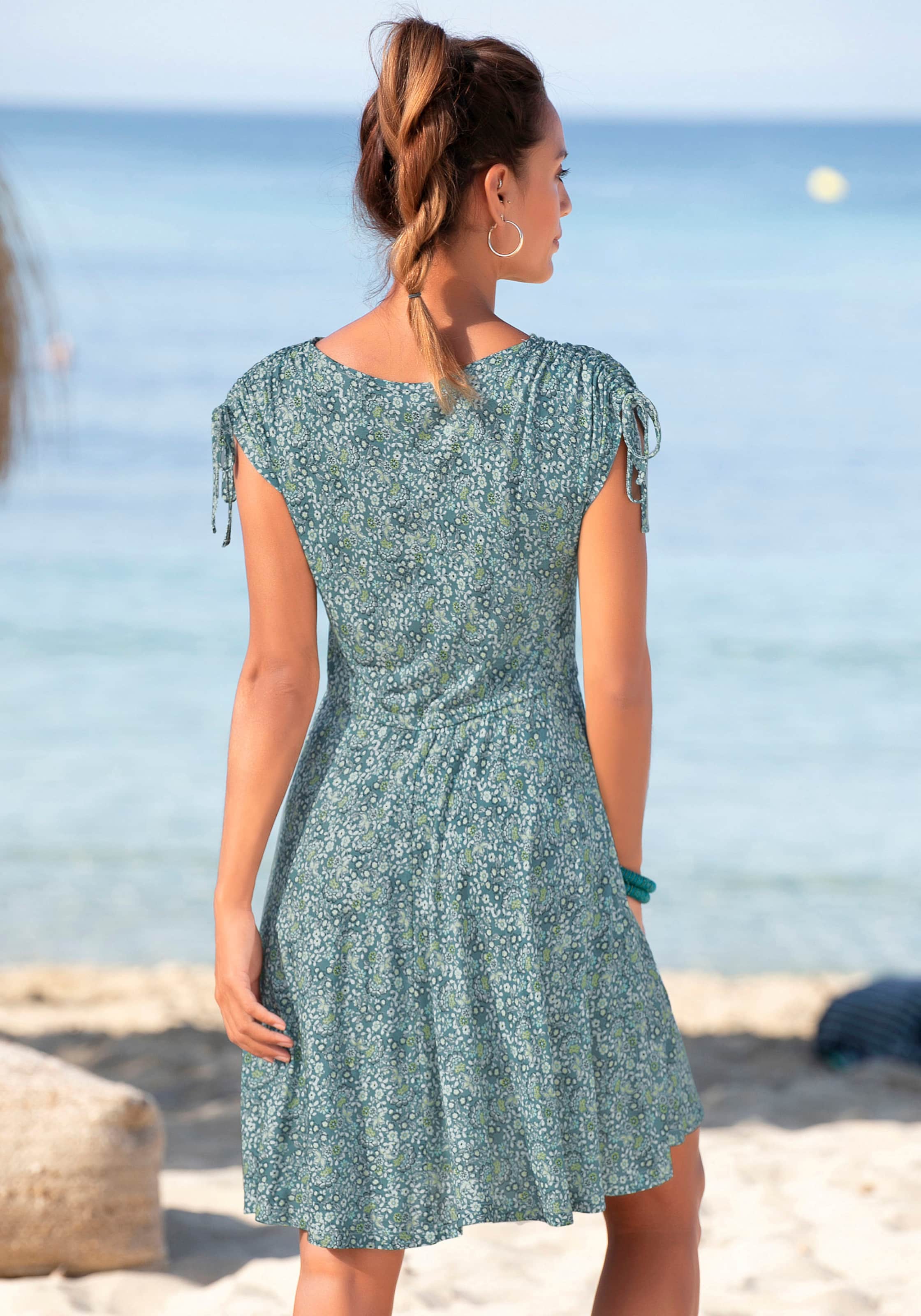 Vivance Jerseykleid in grün-bedruckt