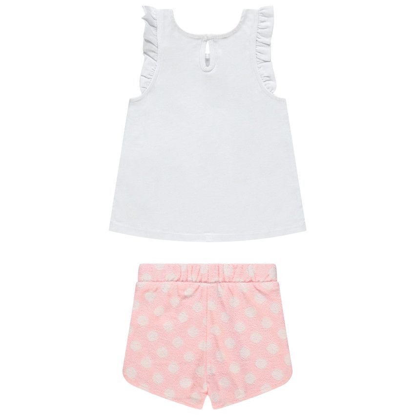 Ensemble avec débardeur print citron et short imprimé all-over - Blanc