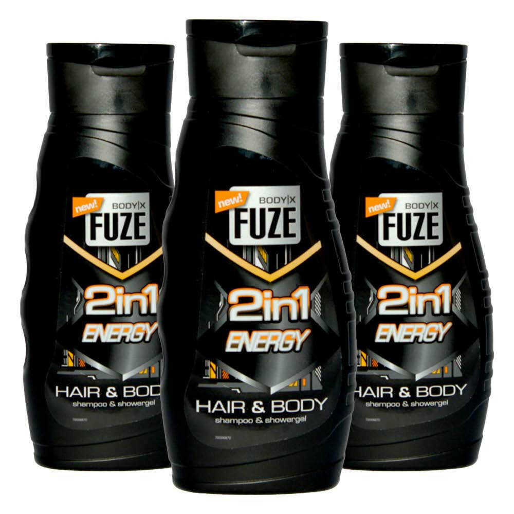3x Body-X Fuze Douchegel Hair & Body Energy300 ml