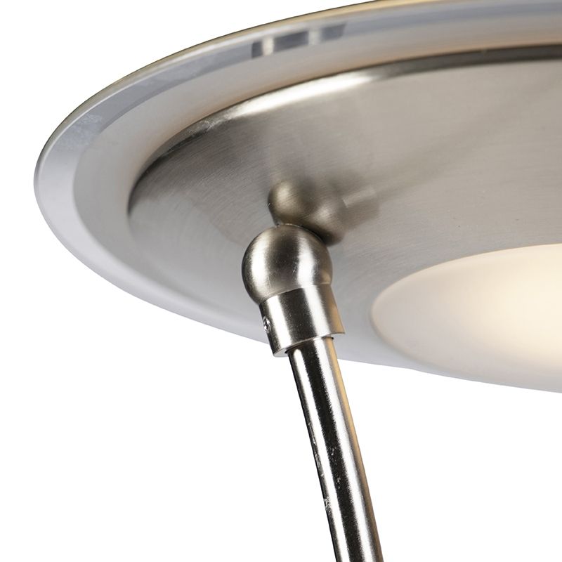 Vloerlamp staal met leesarm incl. LED en USB-poort - Sevilla
