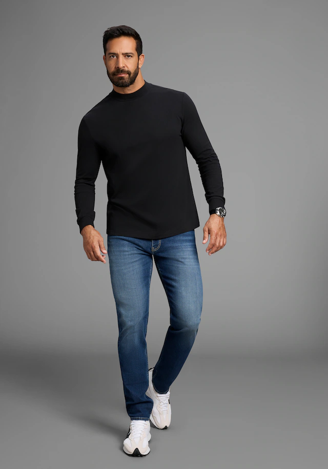 Man's World Stehkragenshirt »Neue Kollektion!«, mit Bündchen