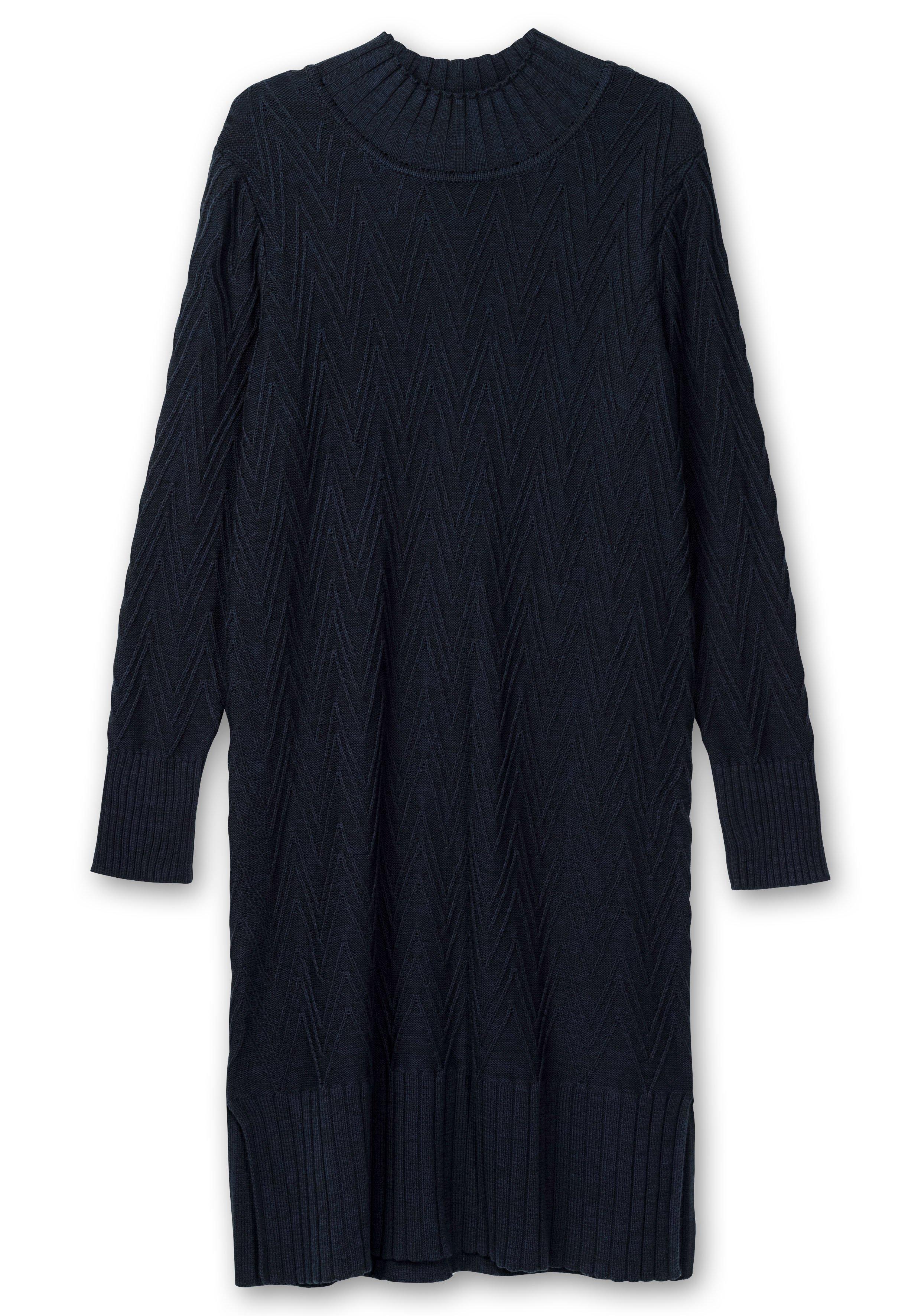 Strickkleid im Zickzack-Ajourmuster