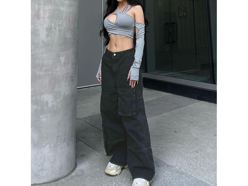 BrickBlack - Cargojeans met hoge taille en wijde pijpen