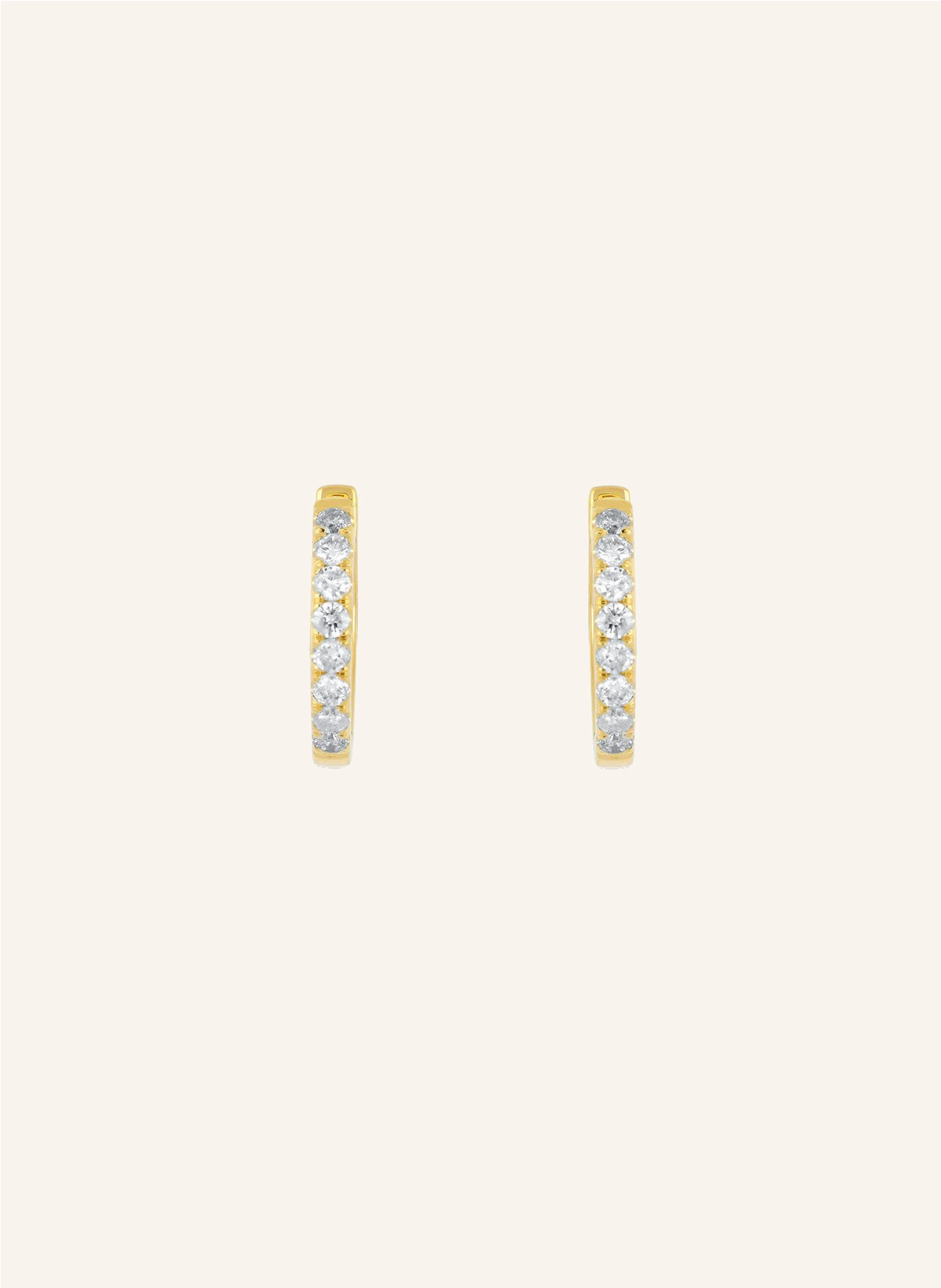Leaf Creolen CIRCLE Big aus 18 Karat Gelbgold mit Diamanten