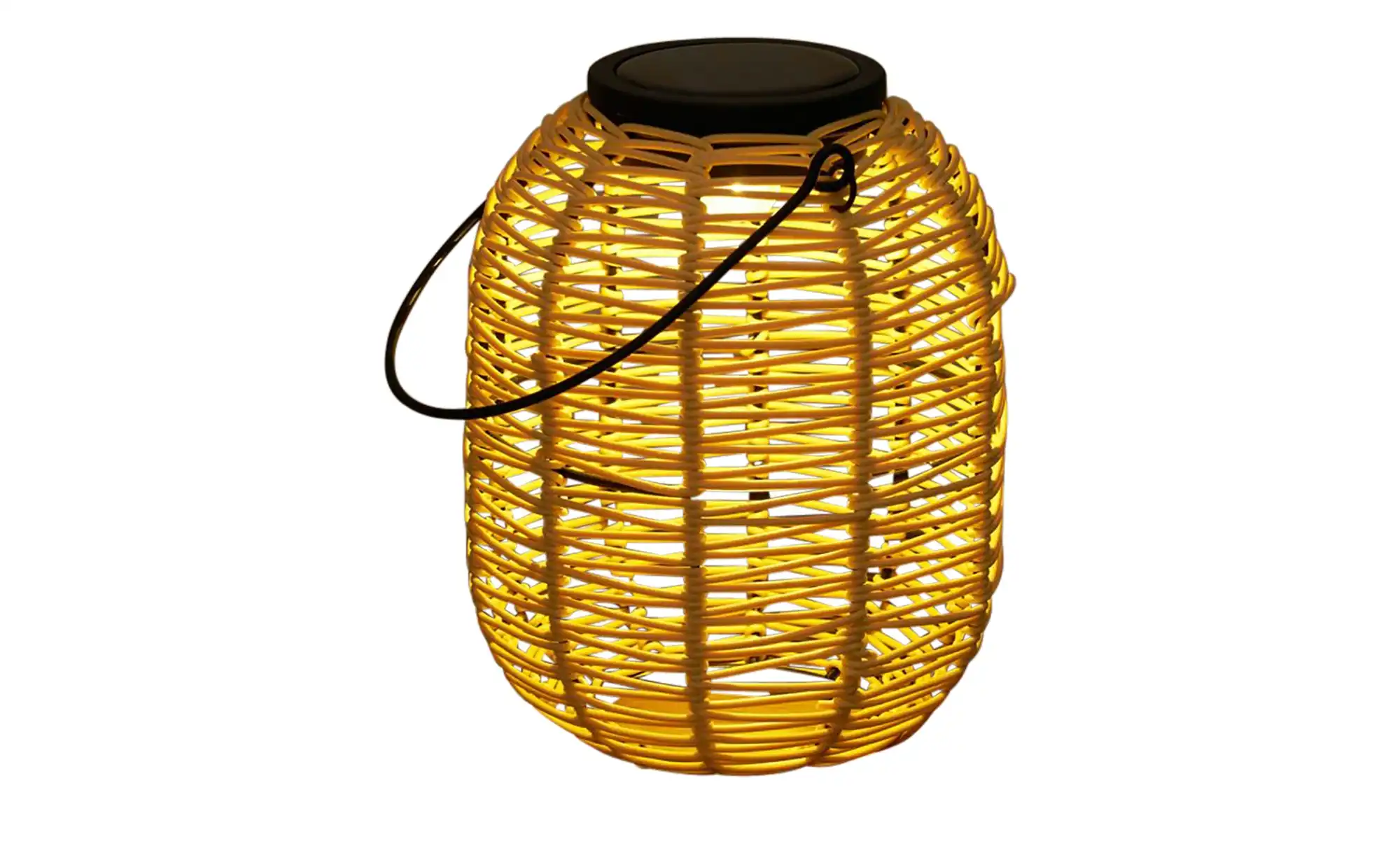 Solar-Tischleuchte, Laterne´ Rattan beige