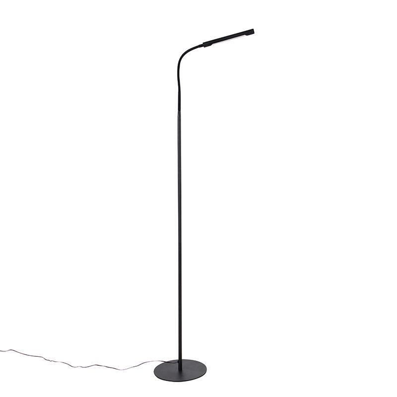 Design vloerlamp zwart incl. LED met touch dimmer - Palka