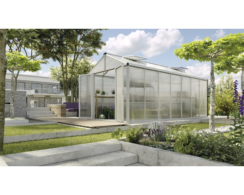 Kas Vitavia Zeus Comfort 13800, 16 mm dubbelwandige polycarbonaatpanelen met basisprofiel, 258,4 x 539,6 cm, aluminium