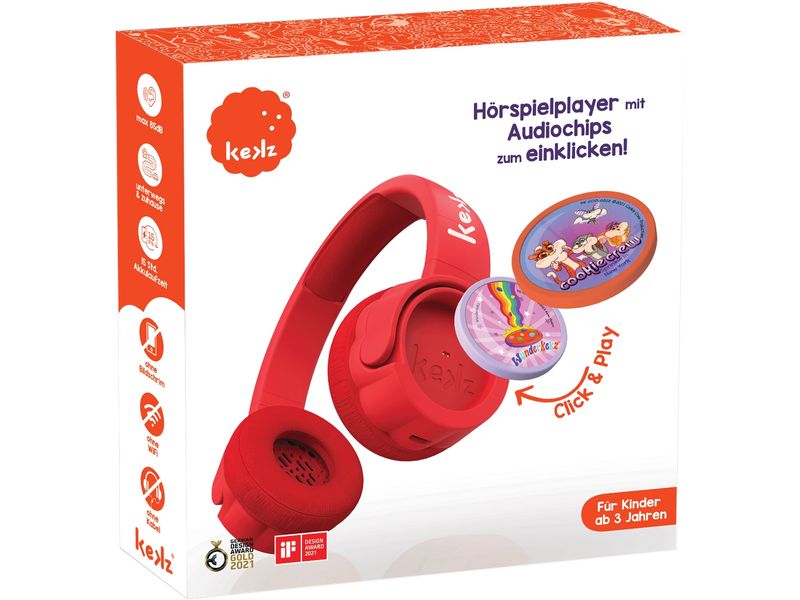 Kekz Kekzhörer Premium Starterset Rot Abspielgerät von Audio-Hörspielen für Kinder