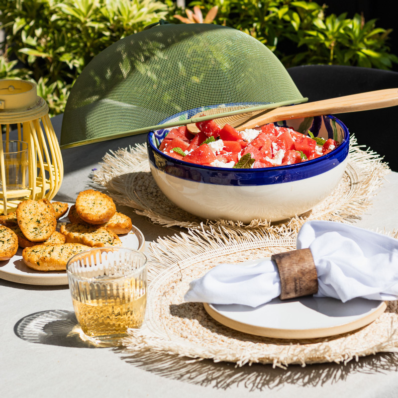 Placemat franjes - zand - ⌀38 cm