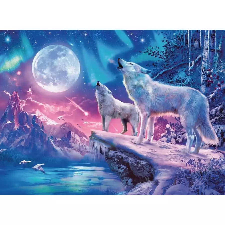 Ravensburger Wolf im Nordlicht bunt