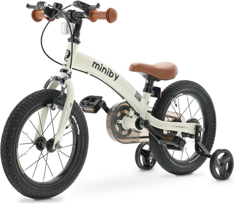 Qplay - Miniby - Kinderfiets - Crème - 3-in-1 - 14 inch