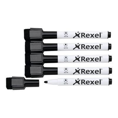 Rexel Joy - Pack de 6 marqueurs noirs pour tableau blanc - pointe fine