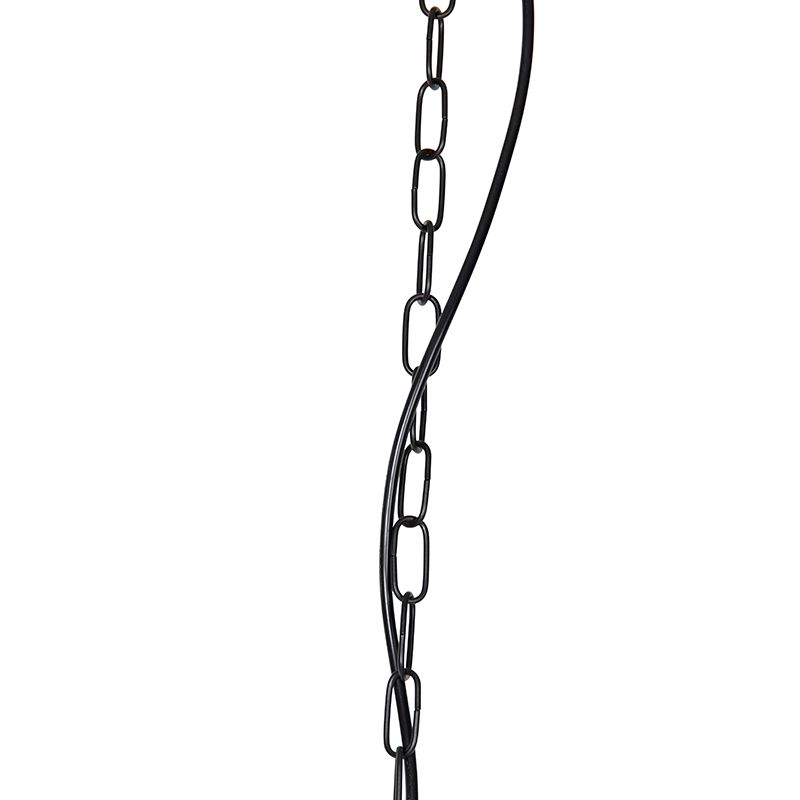 Oosterse hanglamp zwart met koper - Maru 5