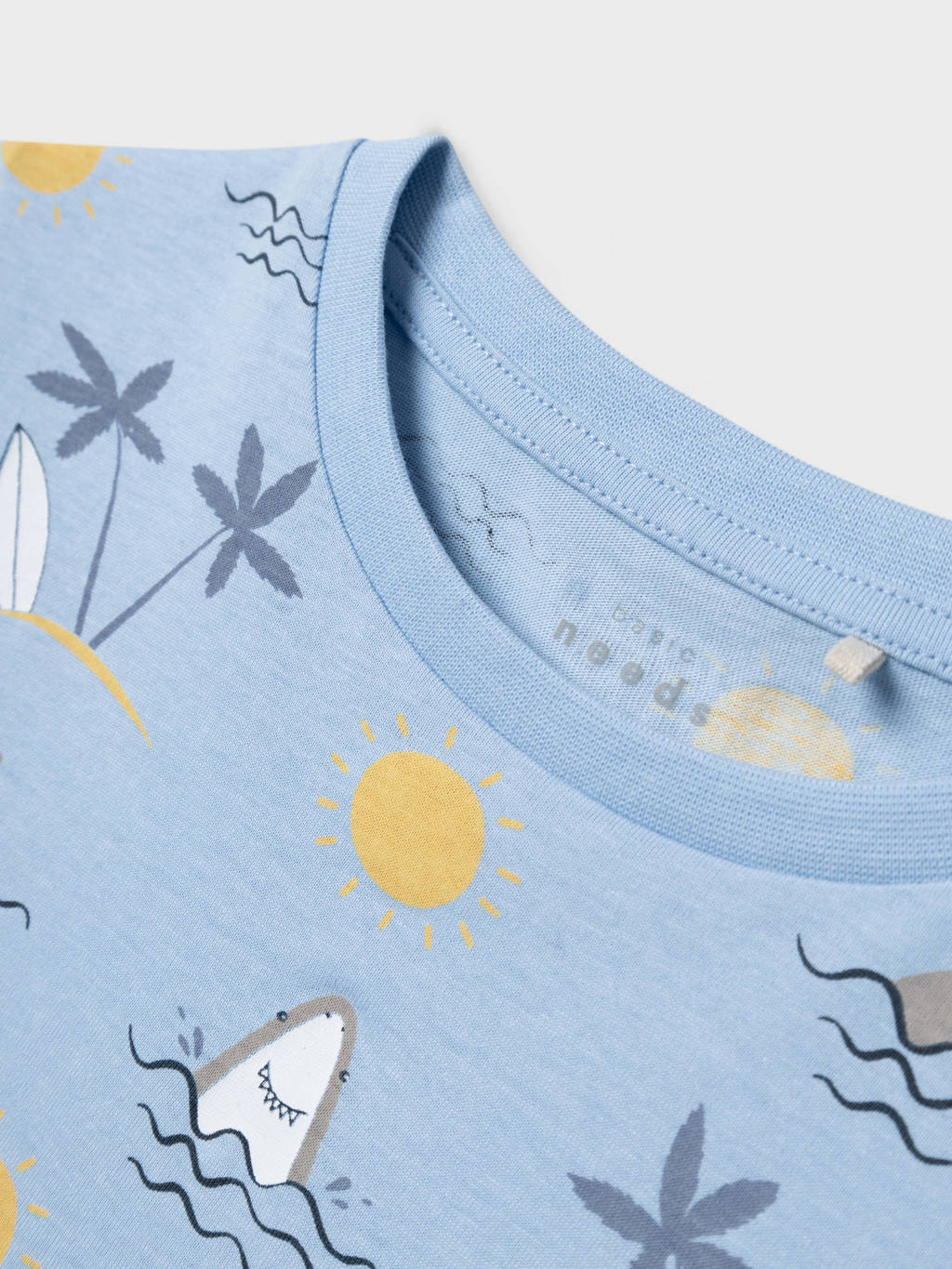 NAME IT T-shirt NMMVALTHER met all over print lichtblauw/geel/wit