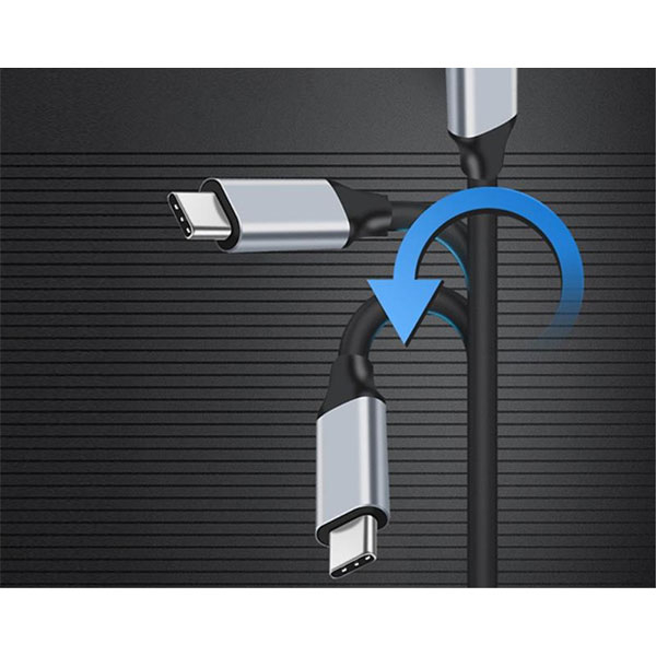 (1m) 60W PD USB C auf USB C Kabel Verlängerungskabel Adapter 400Mbps / 4K@60Hz - Schwarz / Grau