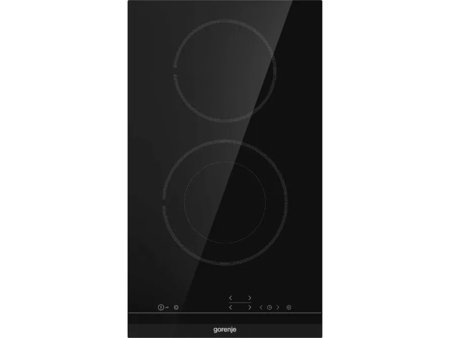 Gorenje Essential ECT322BCSC - Keramisk kogeplade - 2 plader - Niche - bredde: 28.3 cm - dybde: 49 cm - med facetteret frontkant - sort