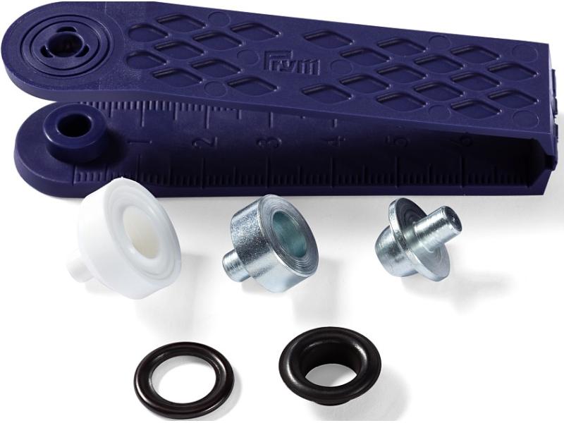 Prym Ösen   Scheiben 8 mm, Schwarz, 24 Stück Ösen mit Scheiben für Bekleidung