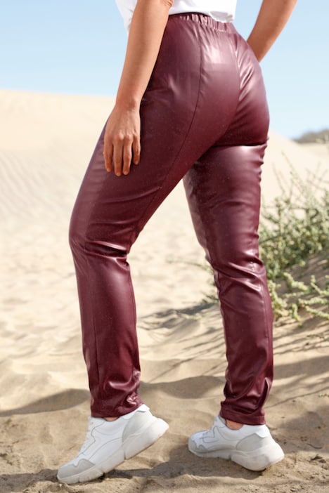 Lederoptik-Leggings, Elastikbund