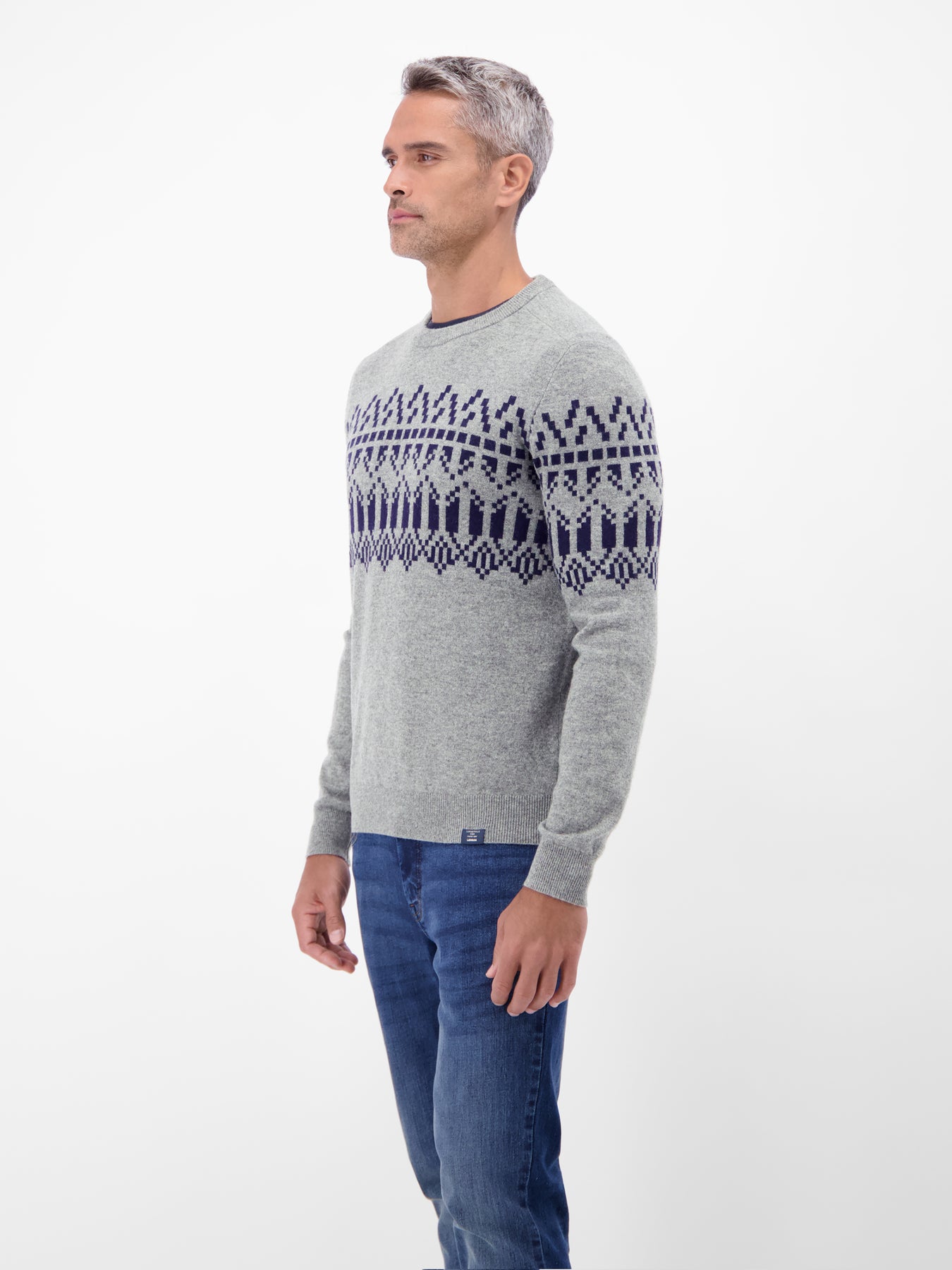 Herren Strickpullover aus Woll-Kaschmir-Mix, skandinavisch inspiriert